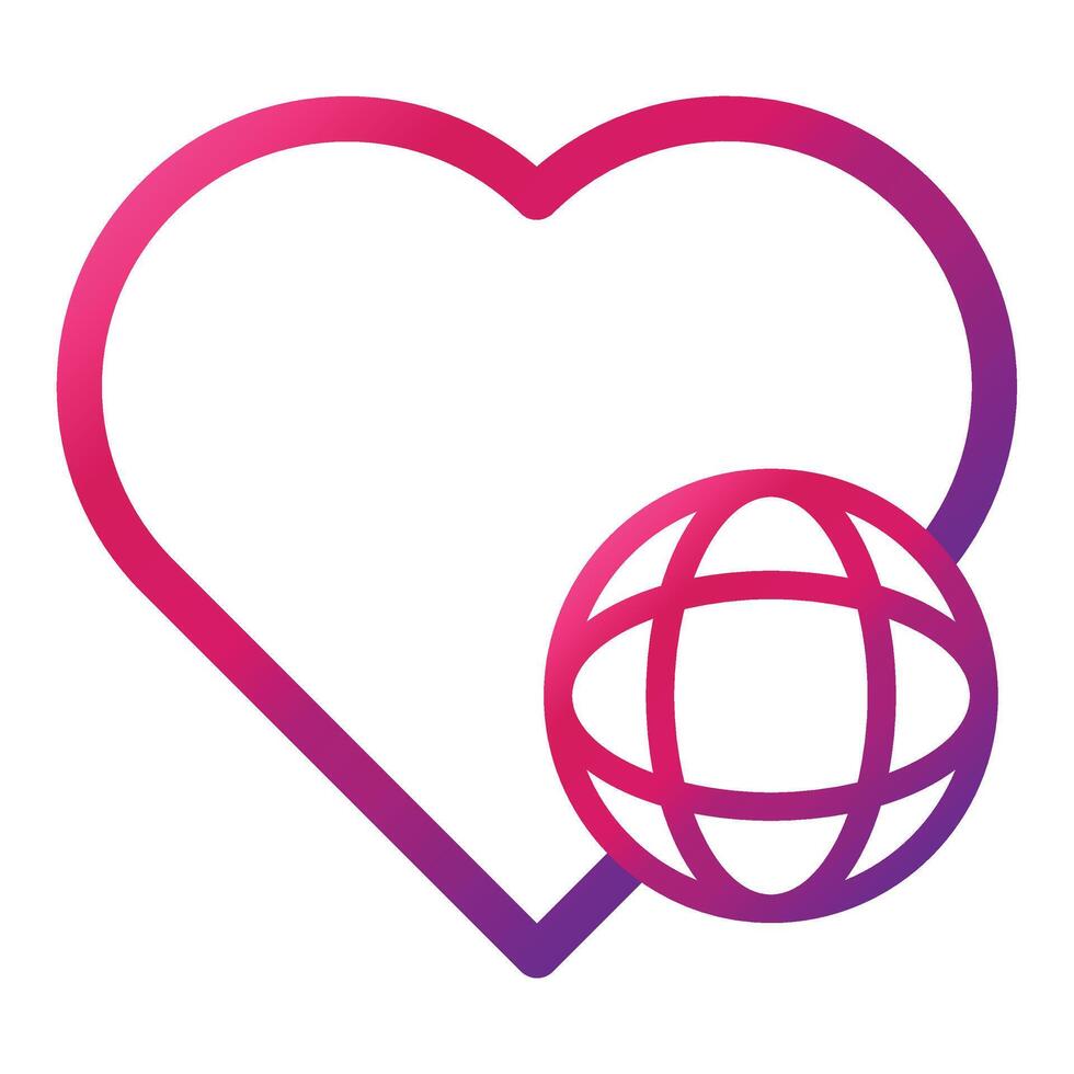 pink love gradient style icon isolated on white background vector