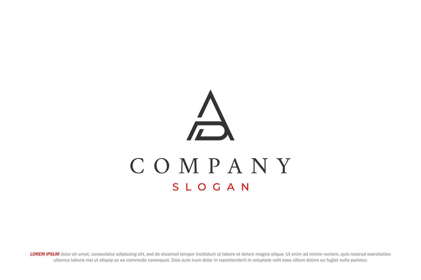 letter a and d minimal logo vector