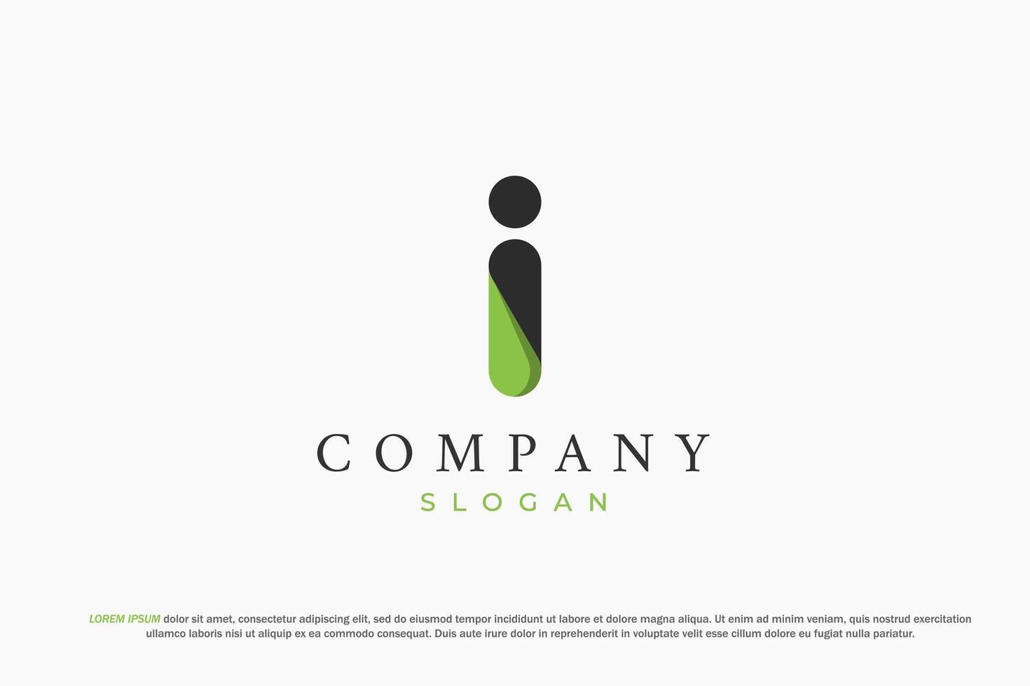 logo letter i business modern green black vector