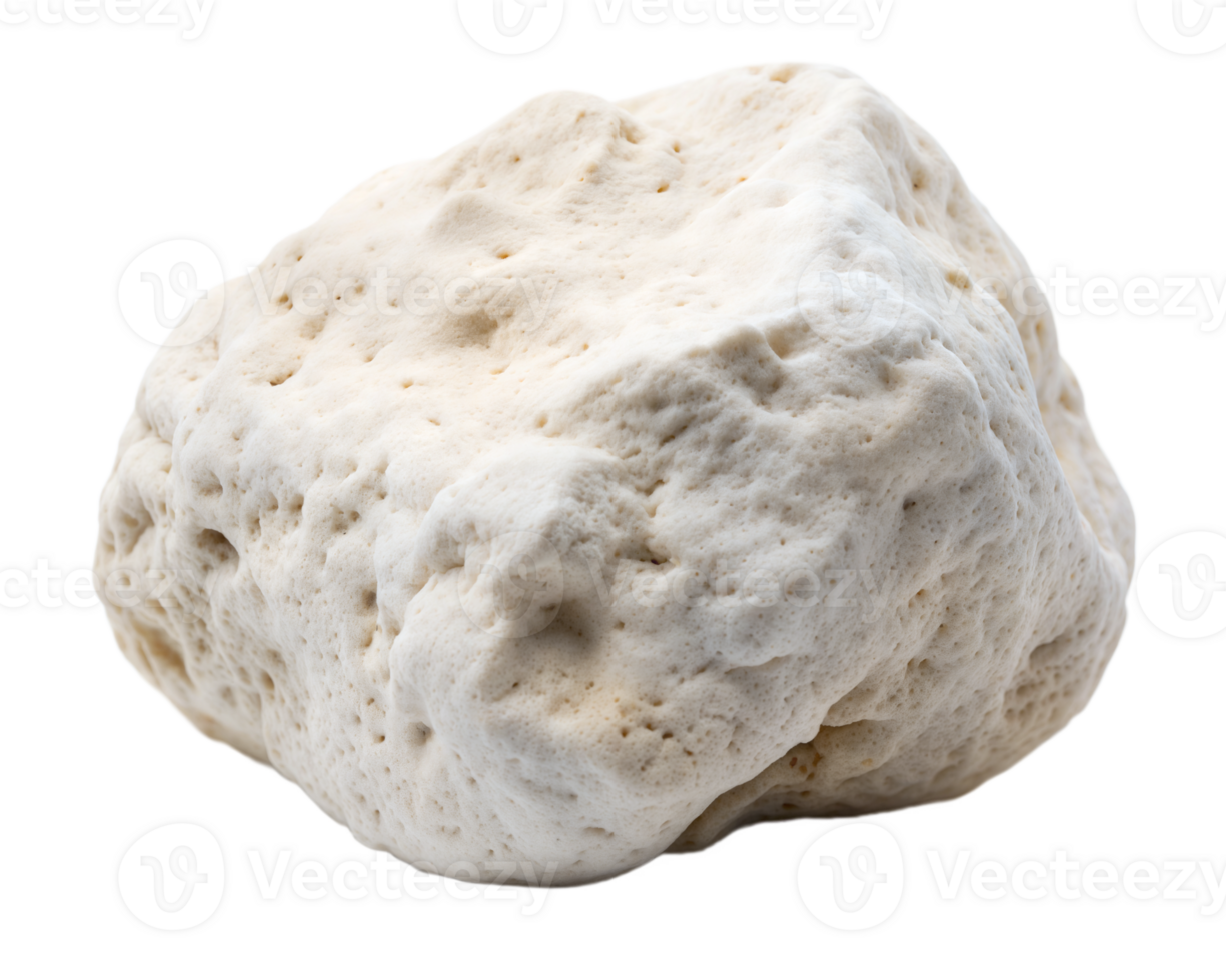 A large, white pumice stone with a porous texture is displayed against a transparent background png