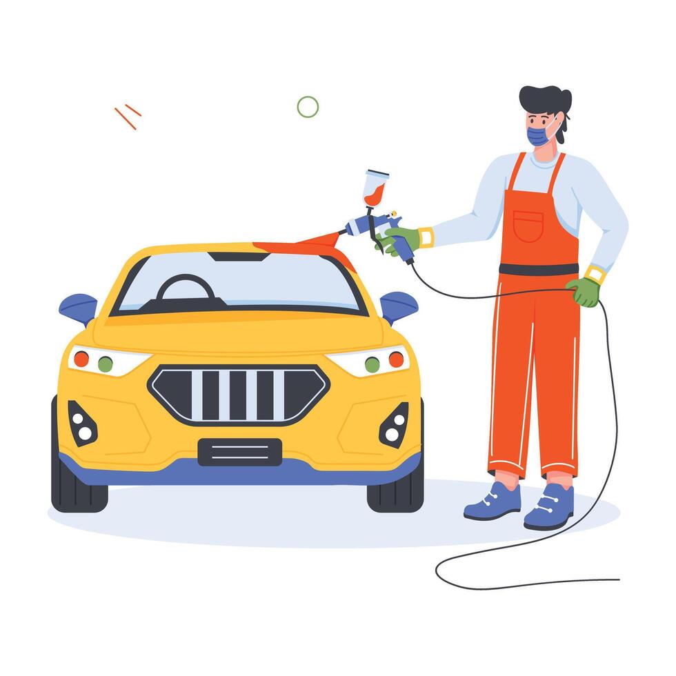 Car Service Flat Illustrations vector