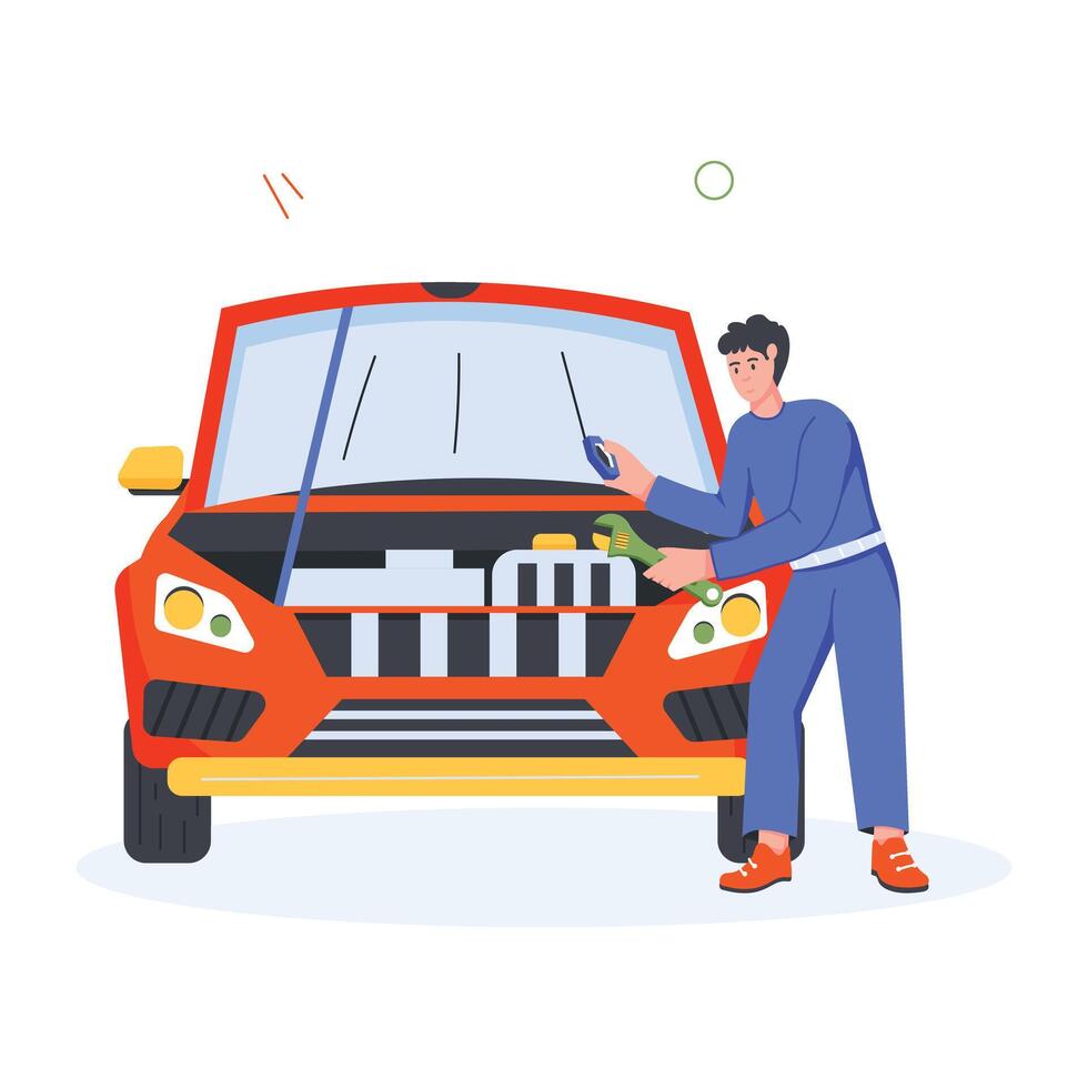 Car Service Flat Illustrations vector