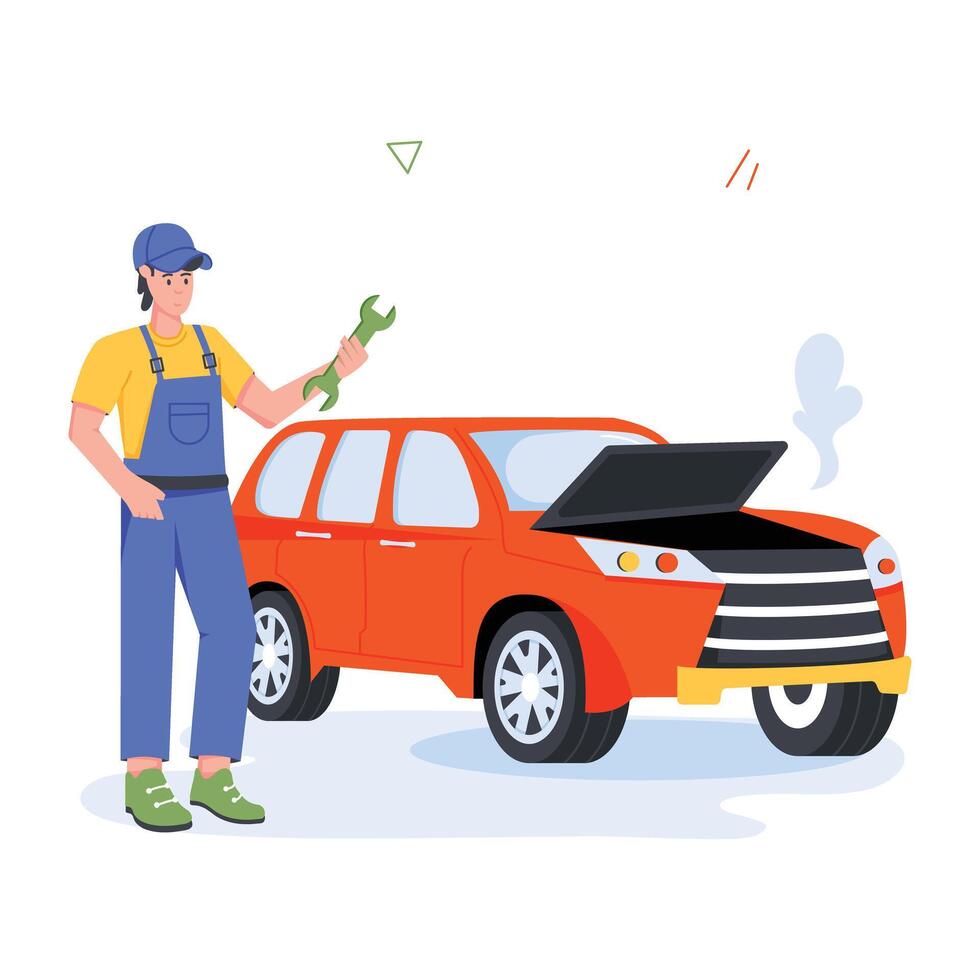 Car Service Flat Illustrations vector