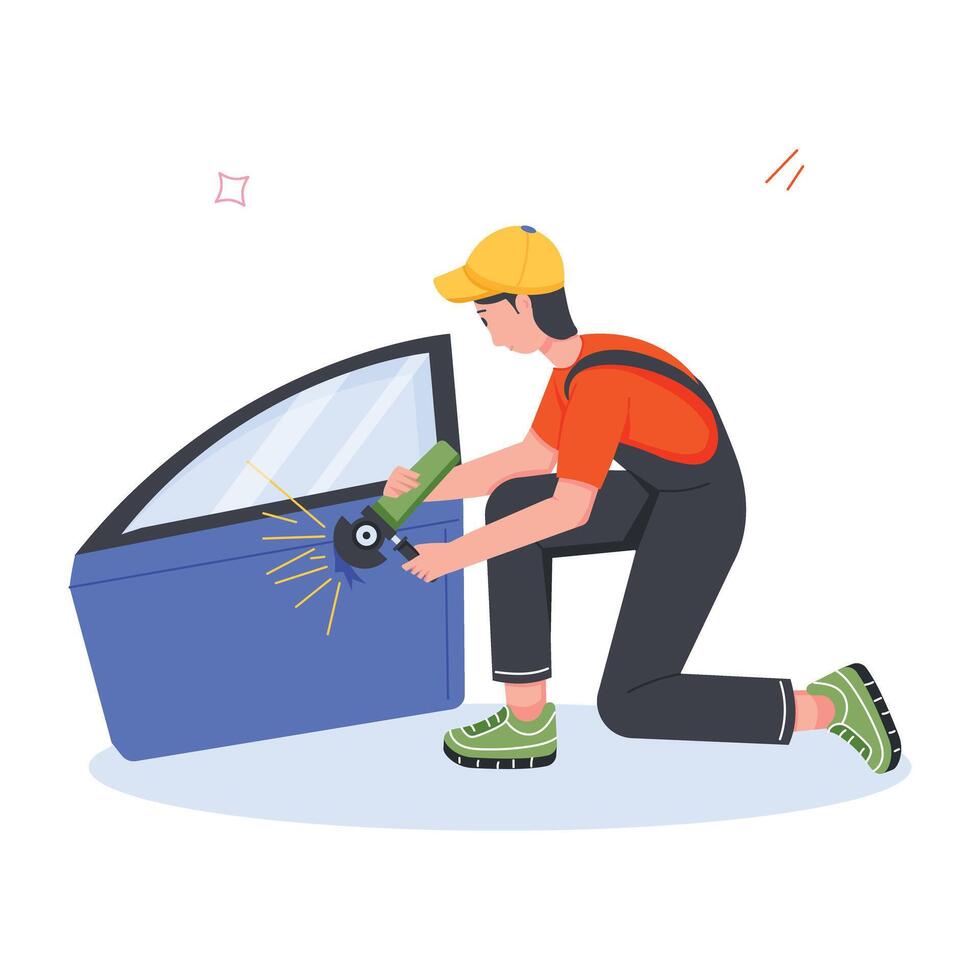 Car Service Flat Illustrations vector