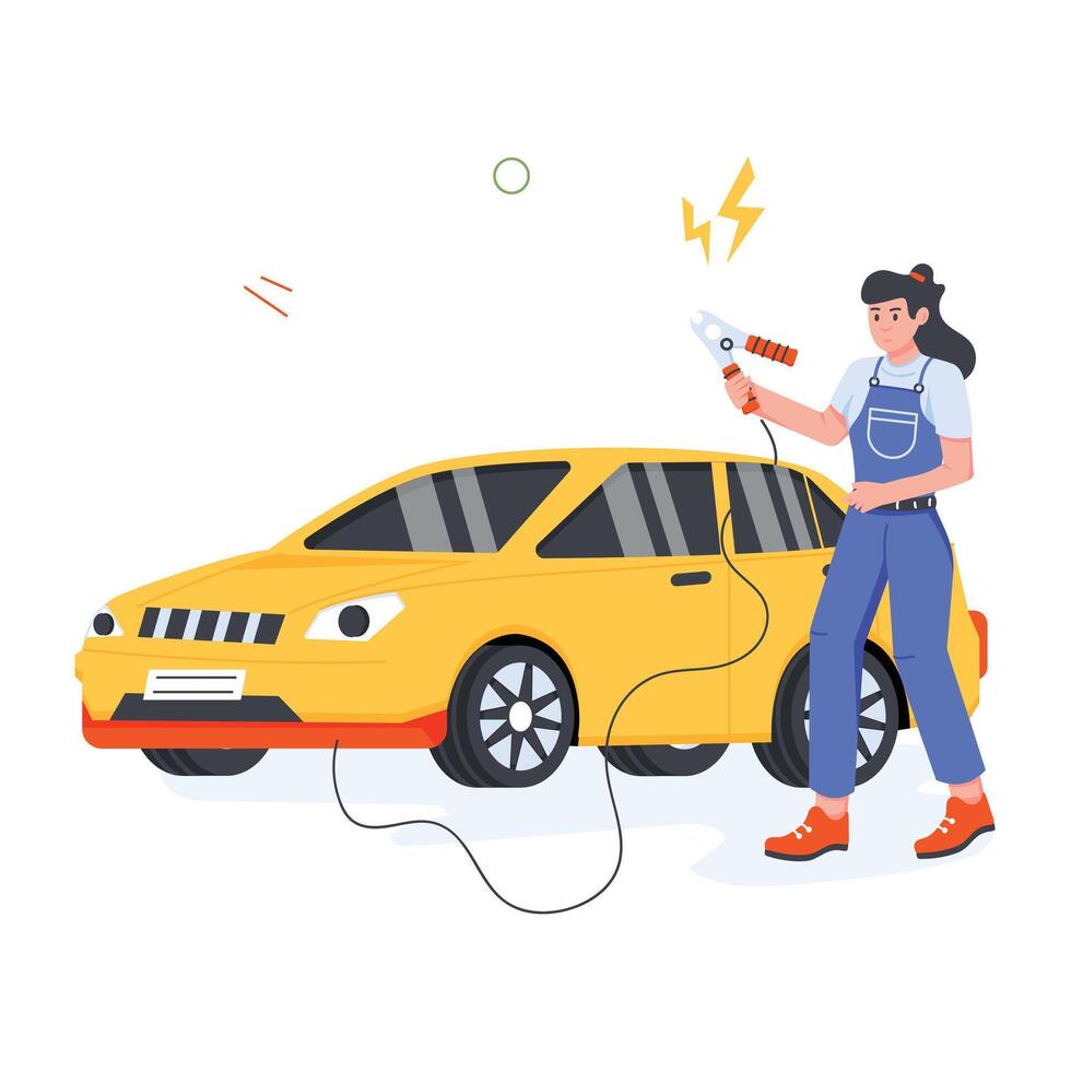 Car Service Flat Illustrations vector