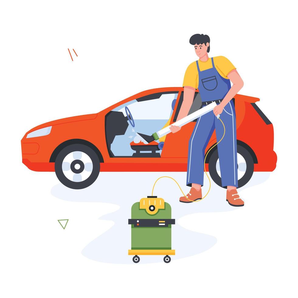 Car Service Flat Illustrations vector