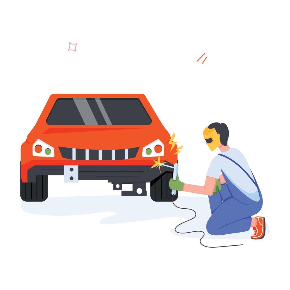 Car Service Flat Illustrations vector