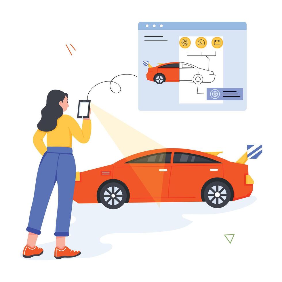 Car Service Flat Illustrations vector
