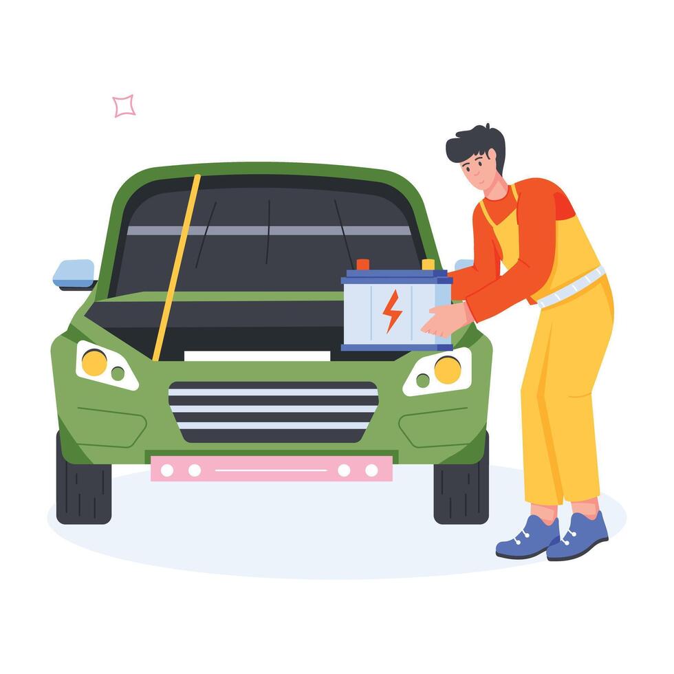Car Service Flat Illustrations vector