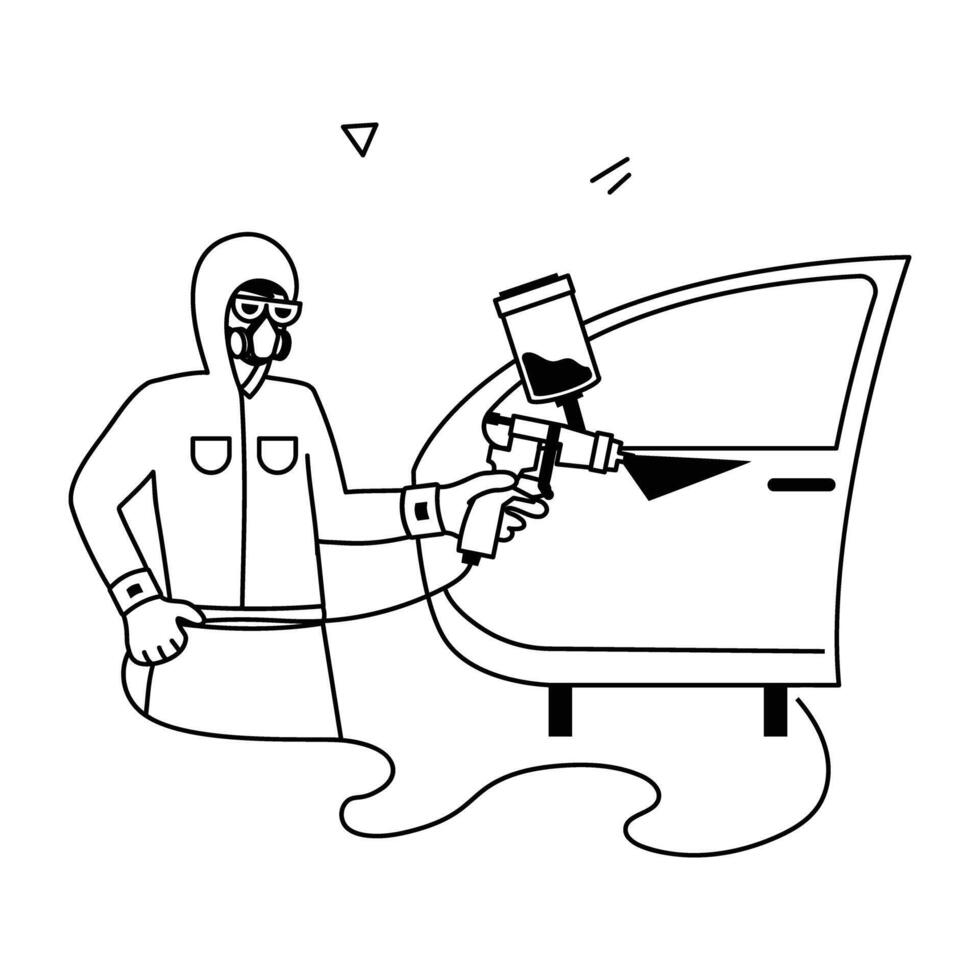 Car Mechanics Flat Illustrations vector
