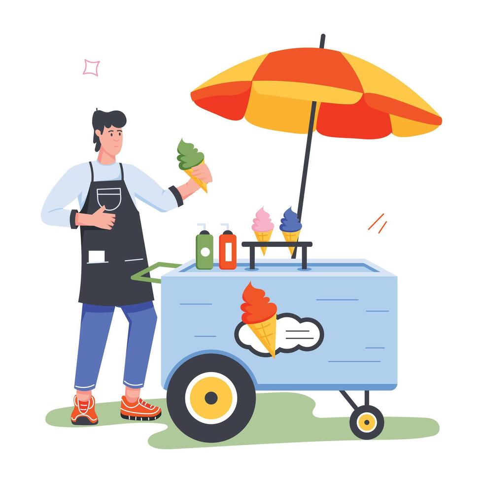 Garden Activities Flat Illustrations vector