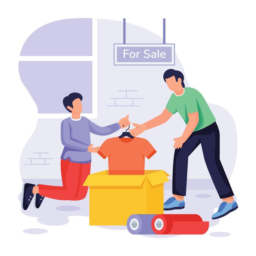 Cyber Monday Flat Illustrations vector