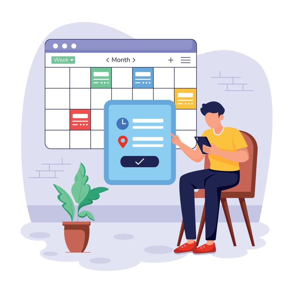 Appointment Scheduling Flat Illustrations vector