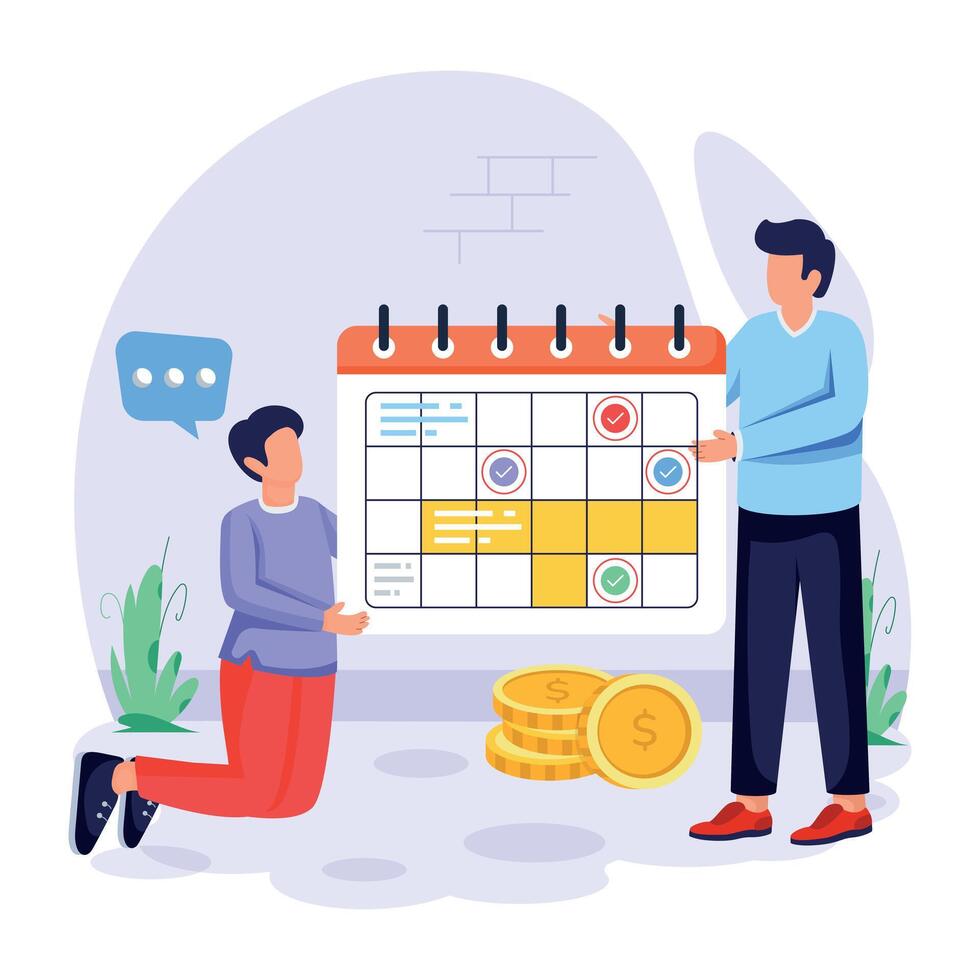 Appointment Booking Flat Illustrations vector