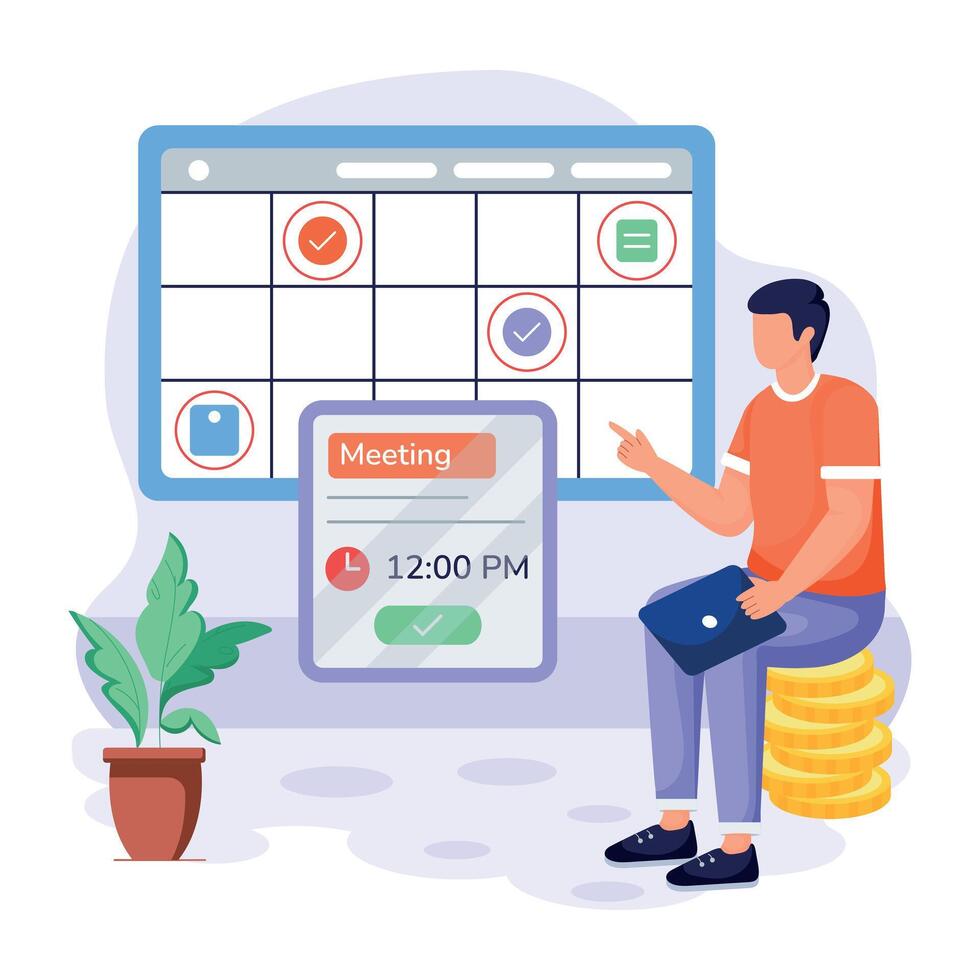 Appointment Booking Flat Illustrations vector