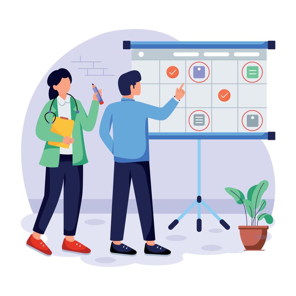 Appointment Scheduling Flat Illustrations vector