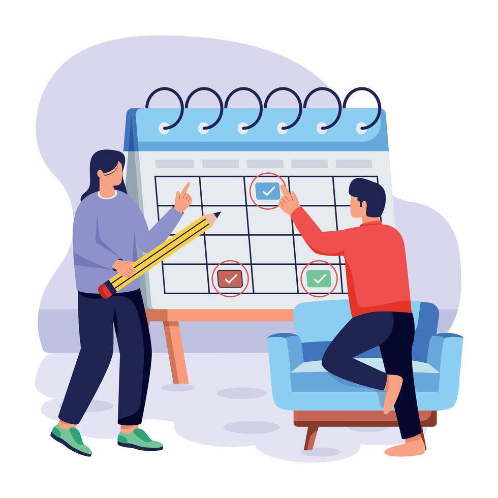 Appointment Scheduling Flat Illustrations vector