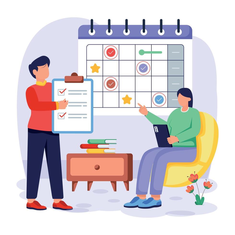 Appointment Booking Flat Illustrations vector