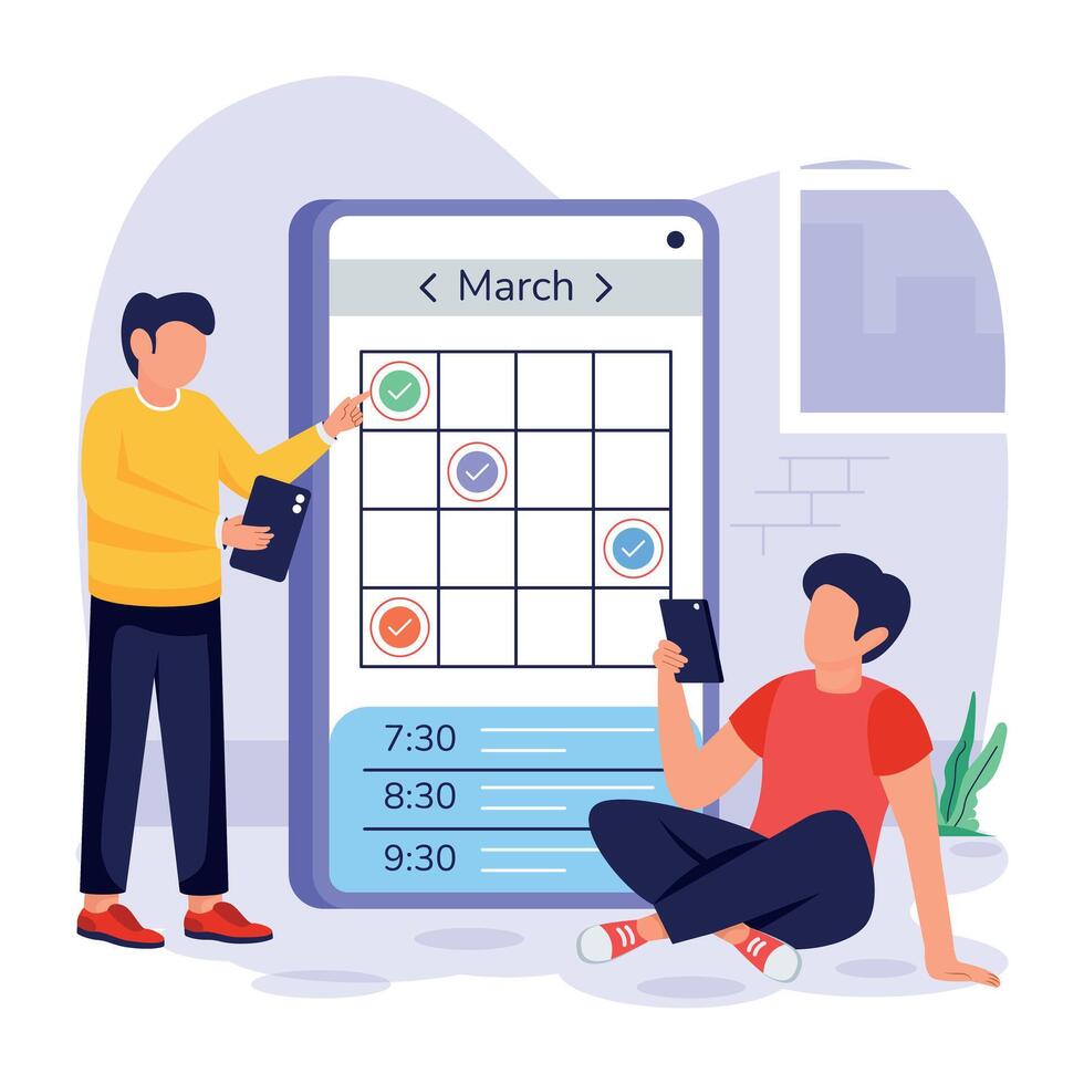 Appointment Booking Flat Illustrations vector