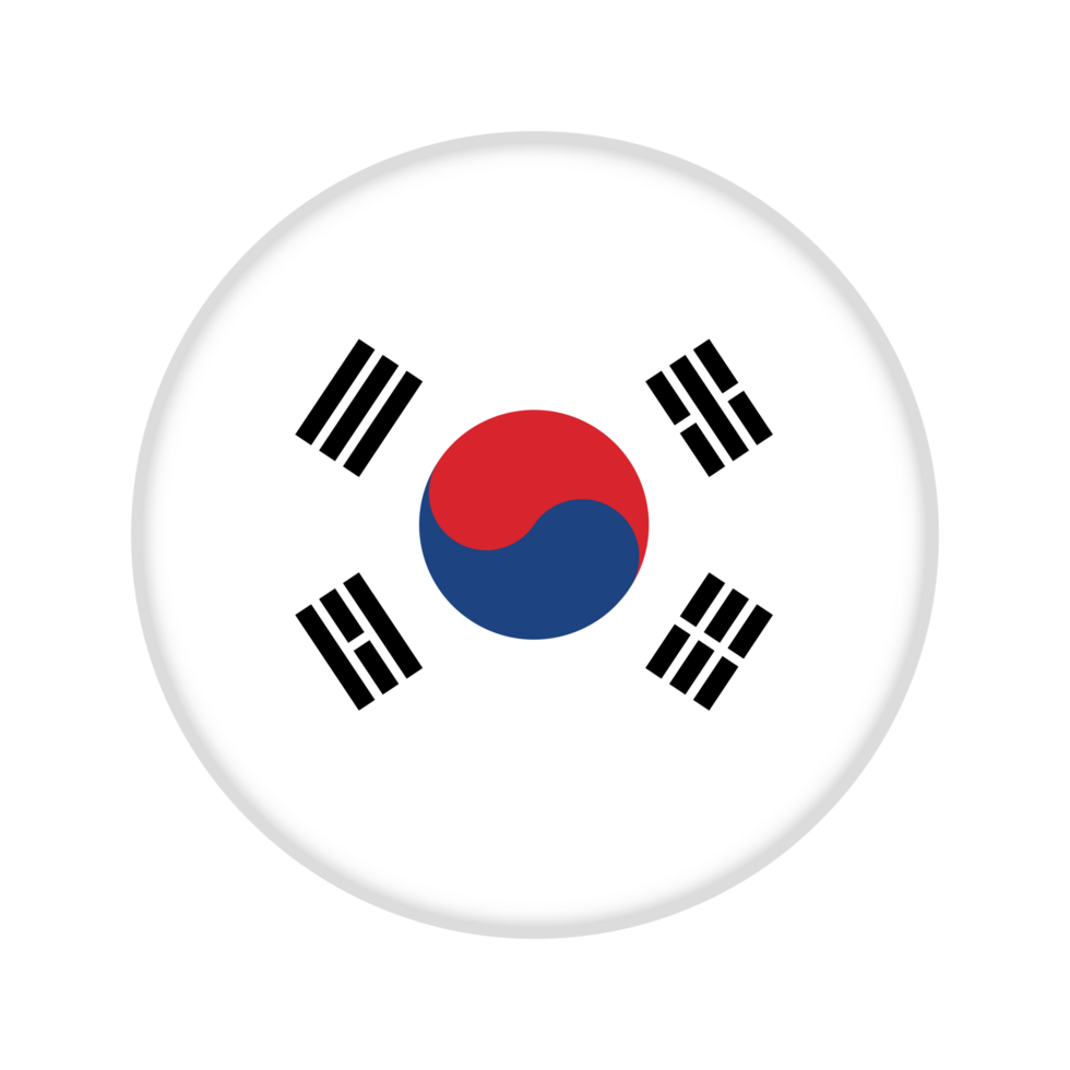 Round flag of South Korea png