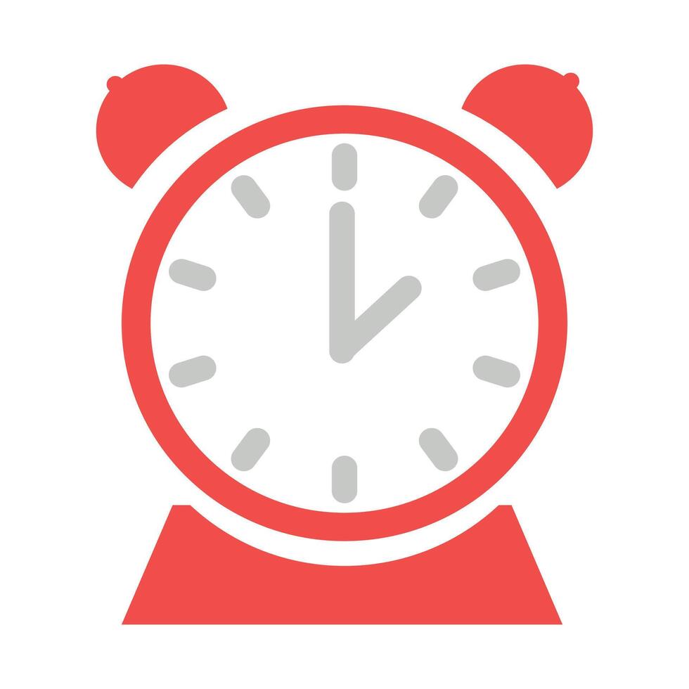 Red alarm clock in retro style on a white background vector