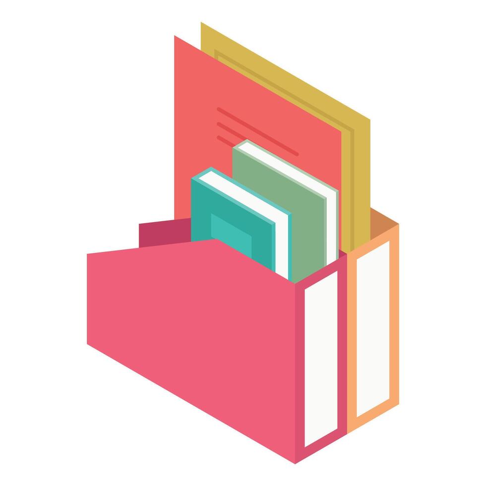 Hand drawn flat design stack of books illustration on white background vector