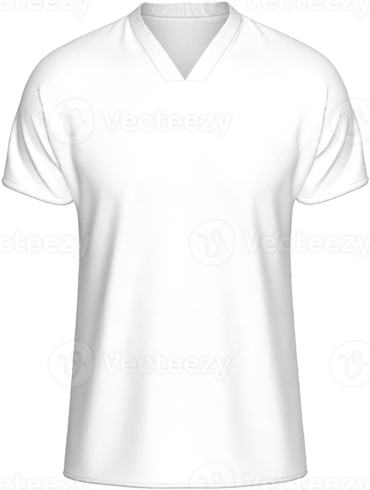Mockup Template Jersey Football T Shirt Soccer Front Facing View 3D Rendering on transparent background cutout for artwork graphic design. png