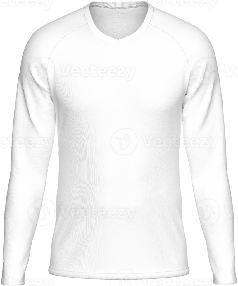 Mockup Template Jersey Football Long Sleeves Goalkeeper T Shirt Soccer Front Facing View 3D Rendering on transparent background cutout for artwork graphic design. png