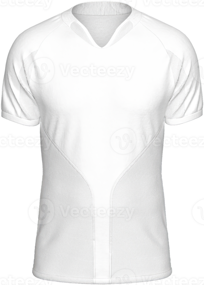 Mockup Template Jersey Football T Shirt Soccer Front Facing View 3D Rendering on transparent background cutout for artwork graphic design. png