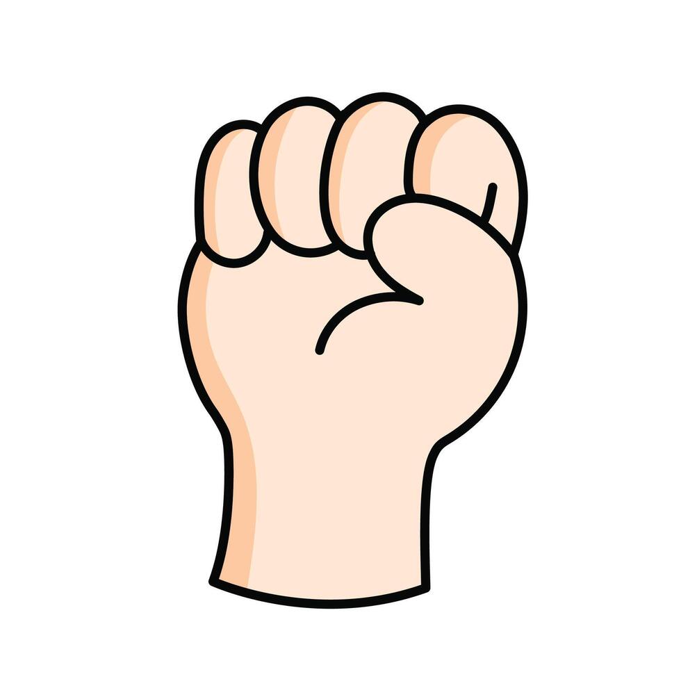 hand fist on white background vector