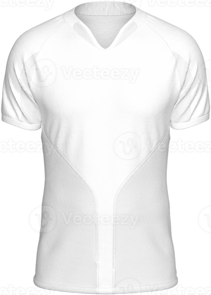 Mockup Template Jersey Football T Shirt Soccer Front Facing View 3D Rendering on transparent background cutout for artwork graphic design. png