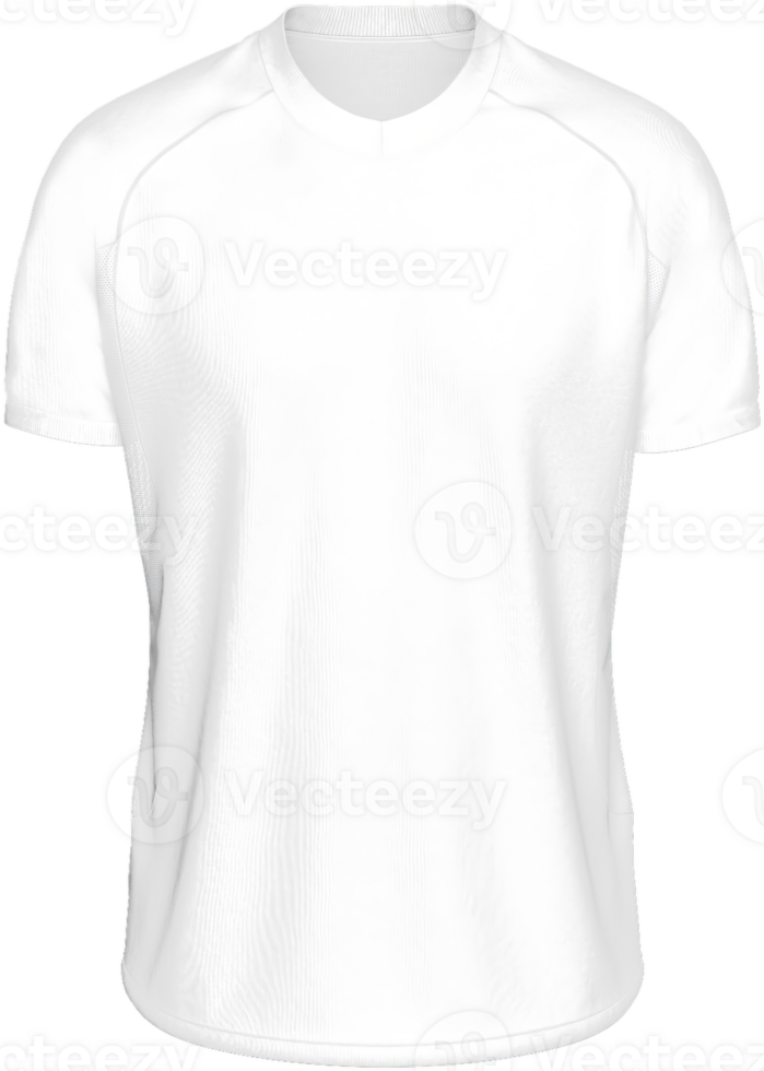 Mockup Template Jersey Football T Shirt Soccer Front Facing View 3D Rendering on transparent background cutout for artwork graphic design. png