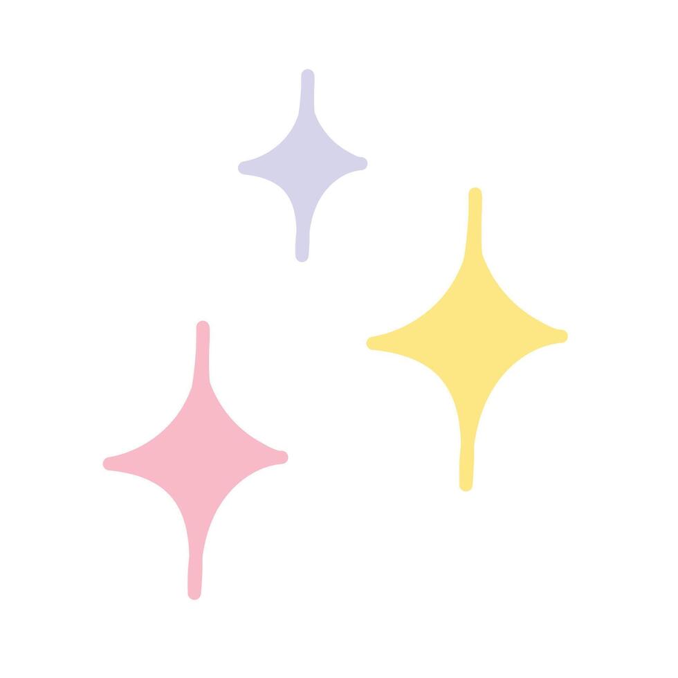 Hand drawn sparkling star collection vector