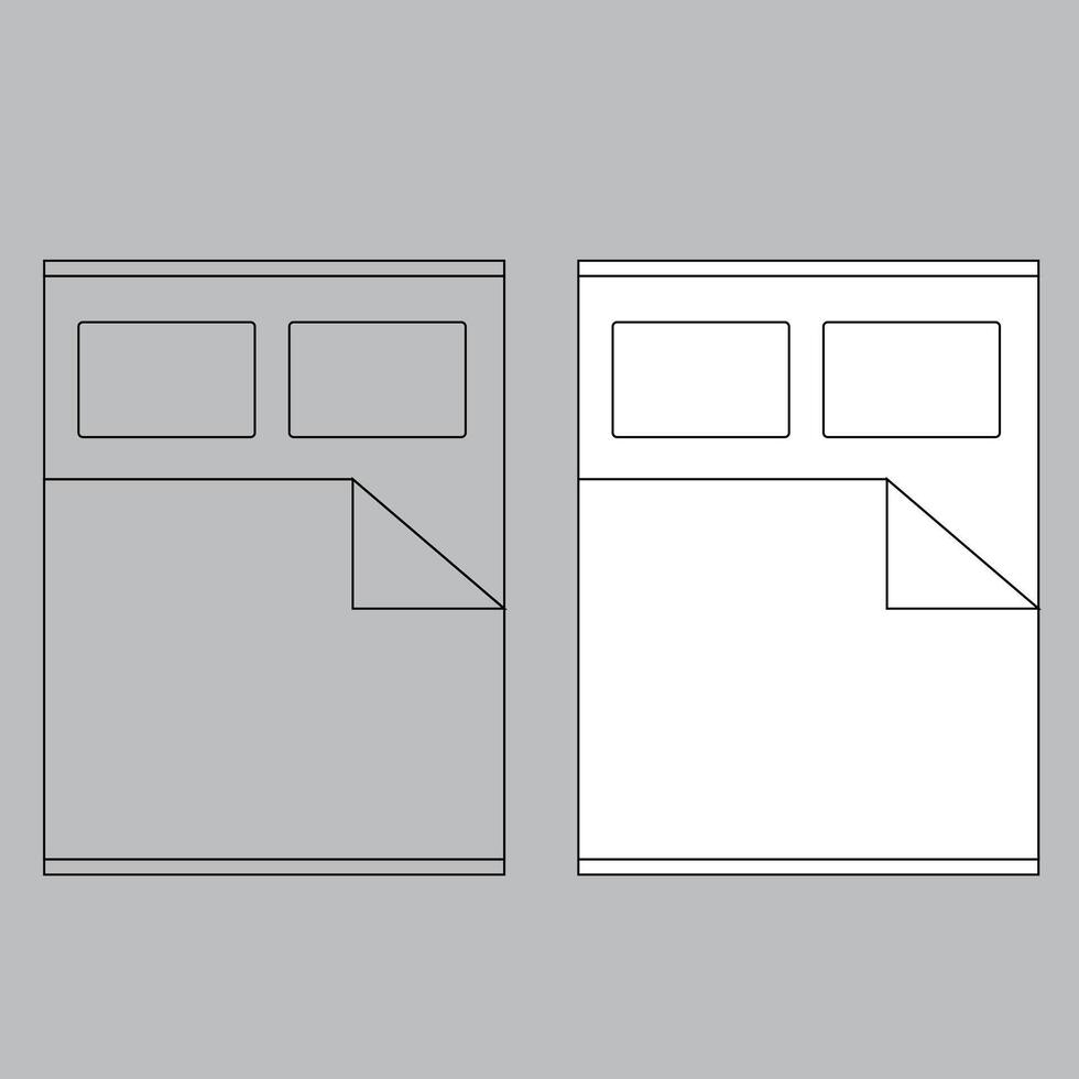 Bed icon for house plan design. outline bed icon. outline bed icon vector