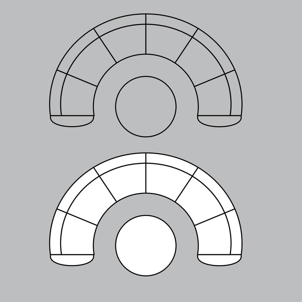 Top view chair icon for house plan design. chair icon outline. chair icon outline vector