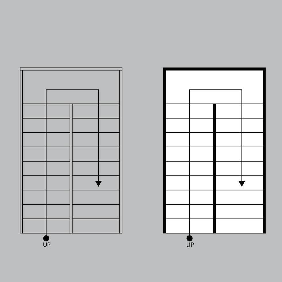 Top view stairs icon for house plan design. outline ladder icon. outline ladder icon vector
