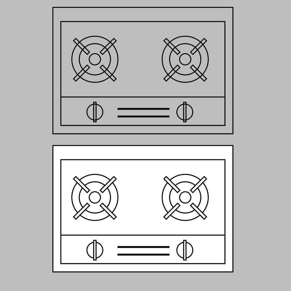 Top view stove icon for house plan design. stove icon outline. stove icon outline vector
