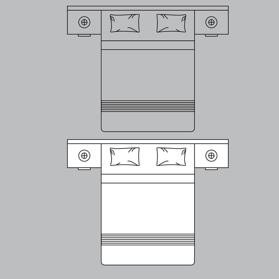 Bed icon for house plan design. outline bed icon. outline bed icon vector
