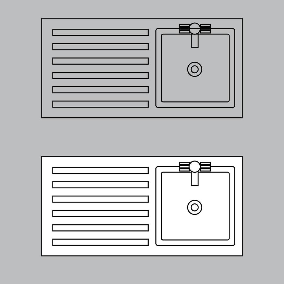 Top view sink icon for house plan design. sink icon outline. sink icon outline vector