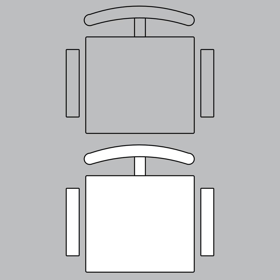 Top view chair icon for house plan design. chair icon outline. chair icon outline vector