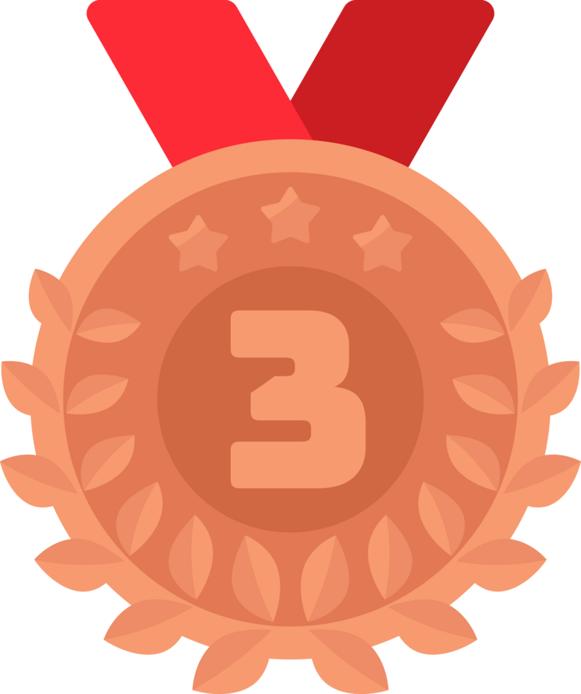 Bronze Medal Coin with Laurels and Stars png
