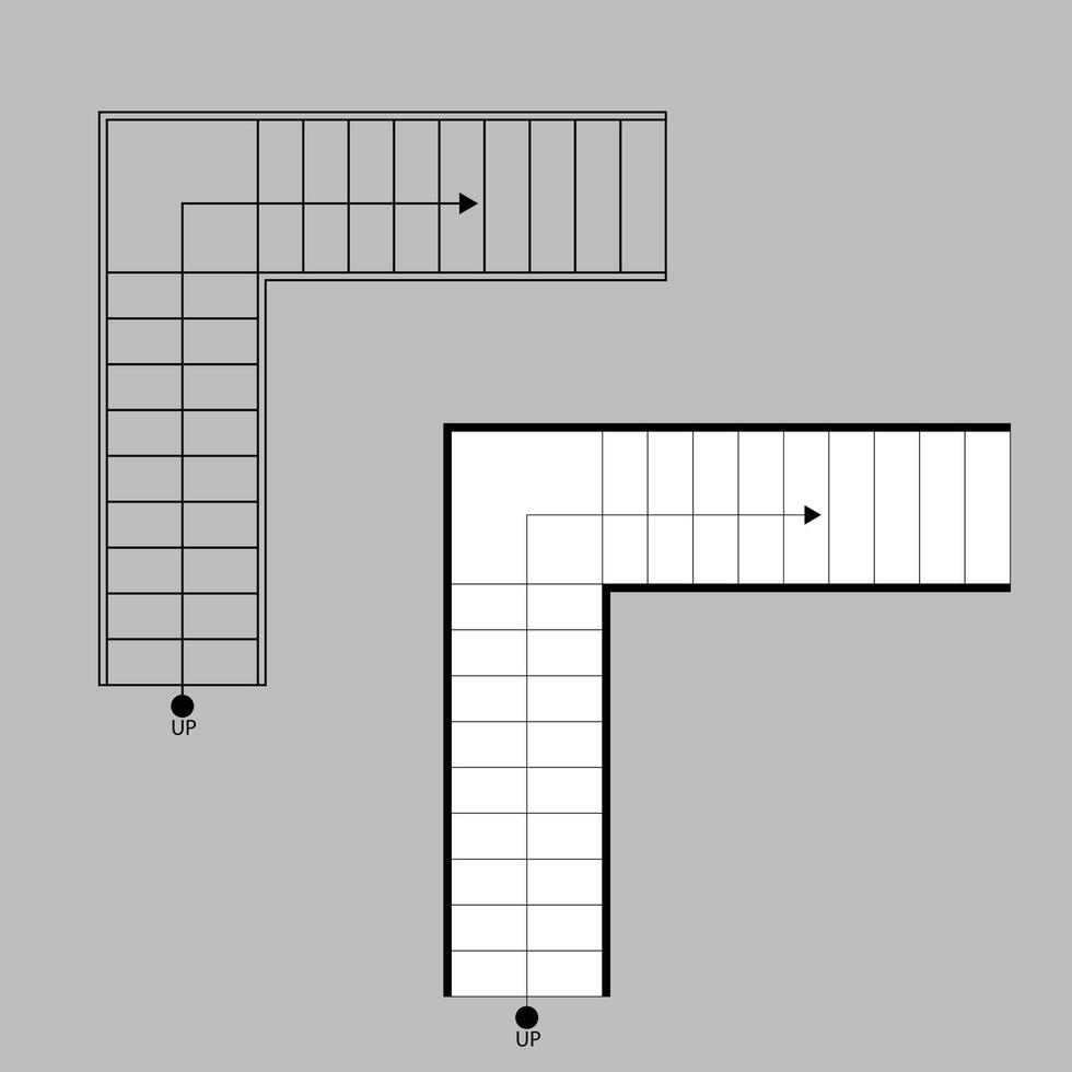 Top view stairs icon for house plan design. outline ladder icon. outline ladder icon vector