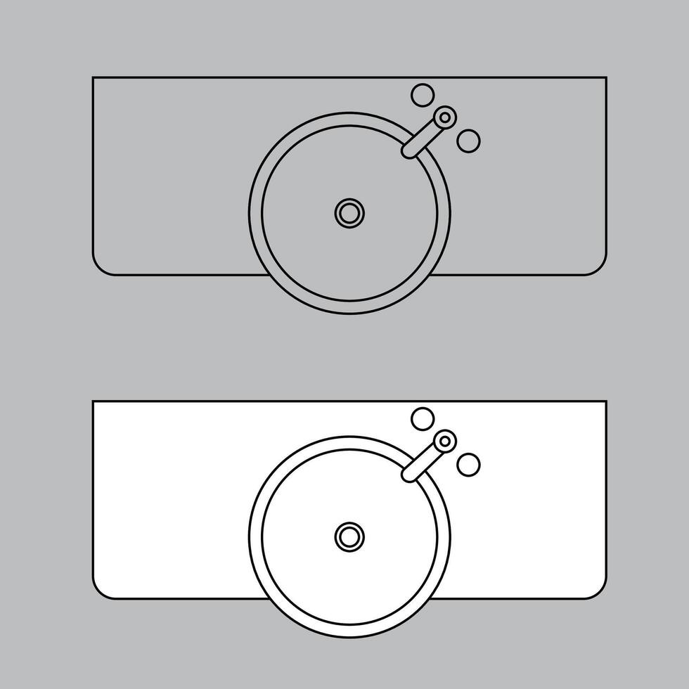 Top view sink icon for house plan design. sink icon outline. sink icon outline vector