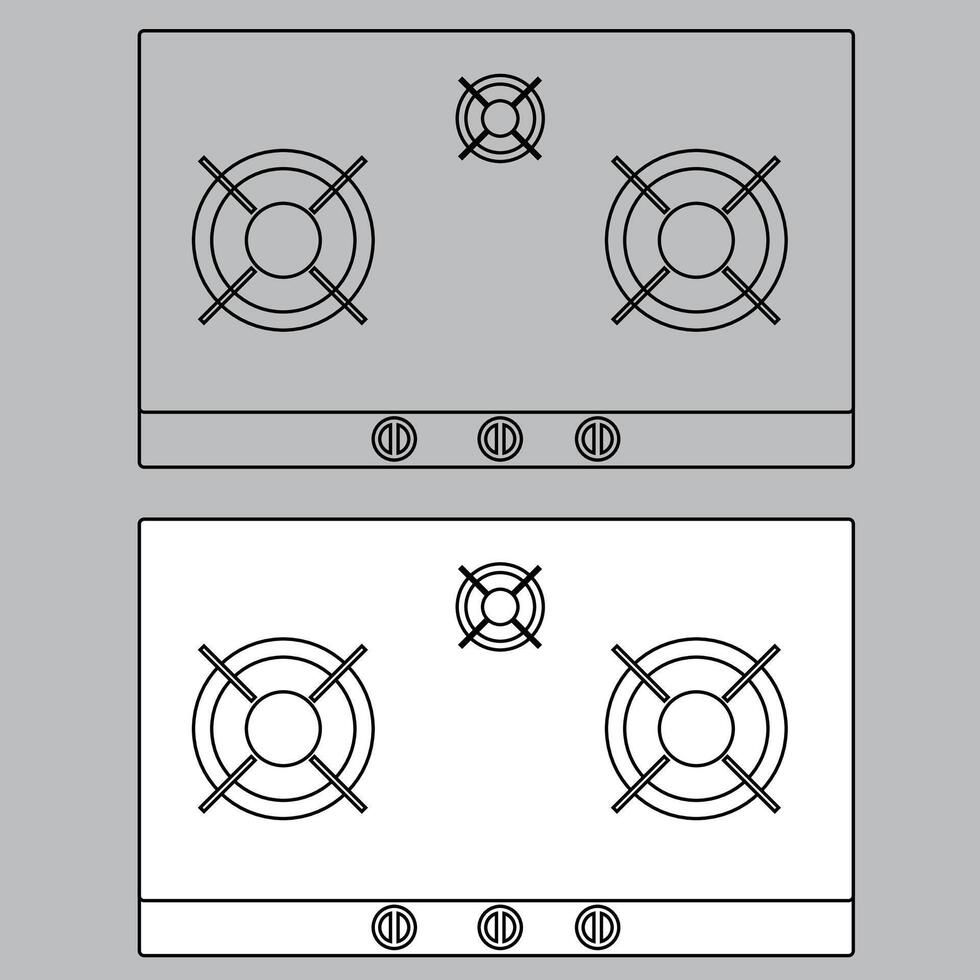 Top view stove icon for house plan design. stove icon outline. stove icon outline vector