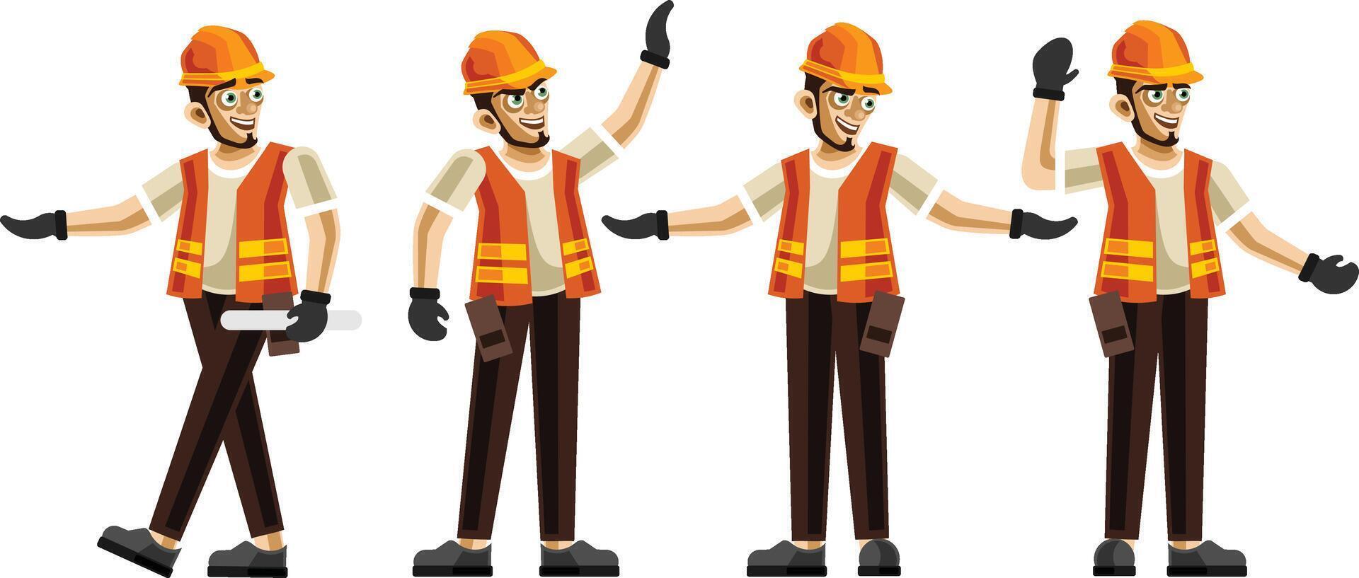 Civil Engineering Character Set Graphics Illustration vector