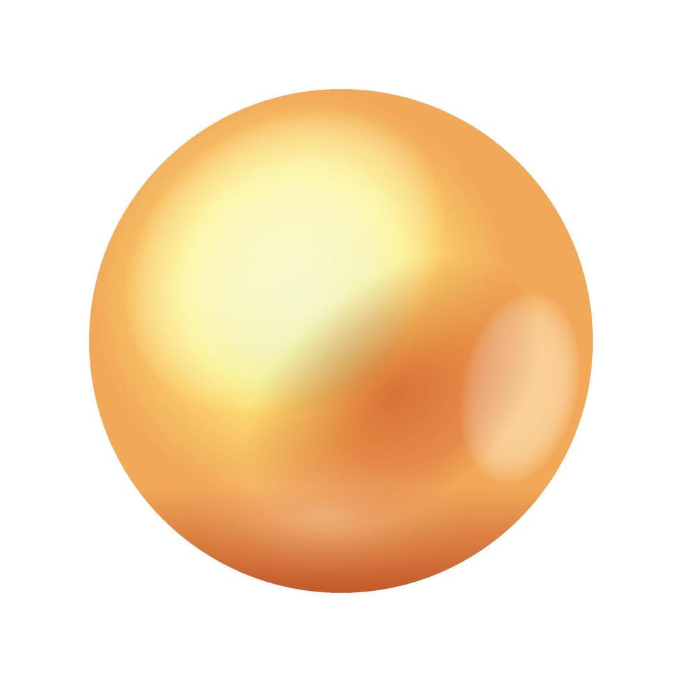 Illustration of yellow sphere isolated on white background vector