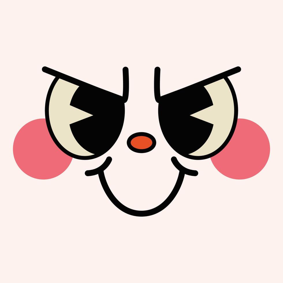 Hand drawn flat design kawaii face vector