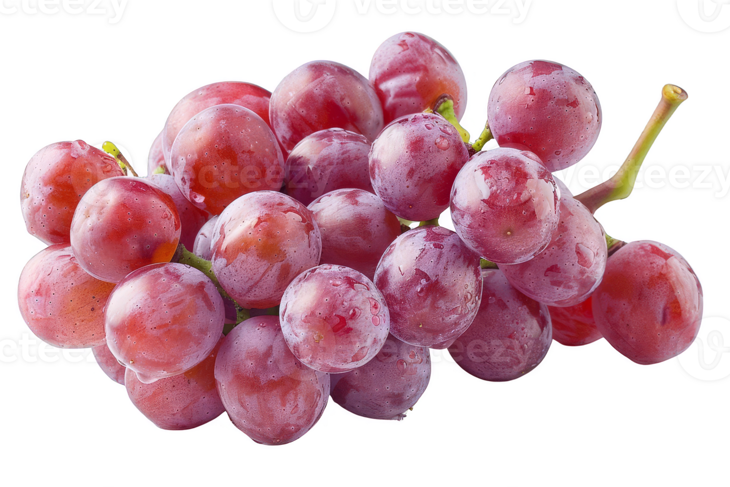 A close-up of fresh, red grapes on the vine. The grapes are ripe, juicy, and ready to eat, perfect for healthy snacks or adding to recipes. png