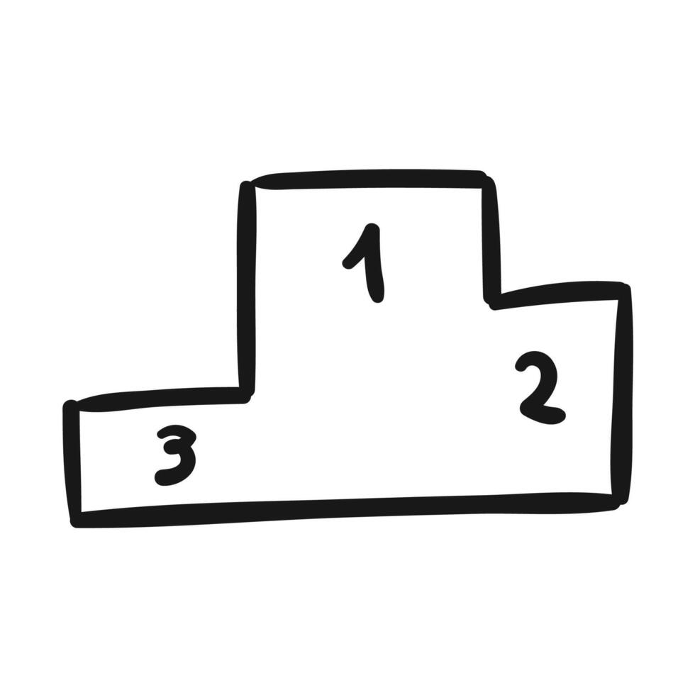 Podium Doodle sketch on white background vector