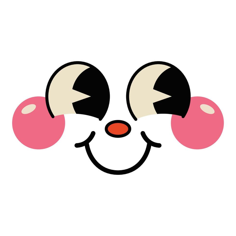 Hand drawn flat design kawaii face vector
